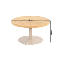 4 Seasons Volta teak salontafel - Ø60 cm. taupe