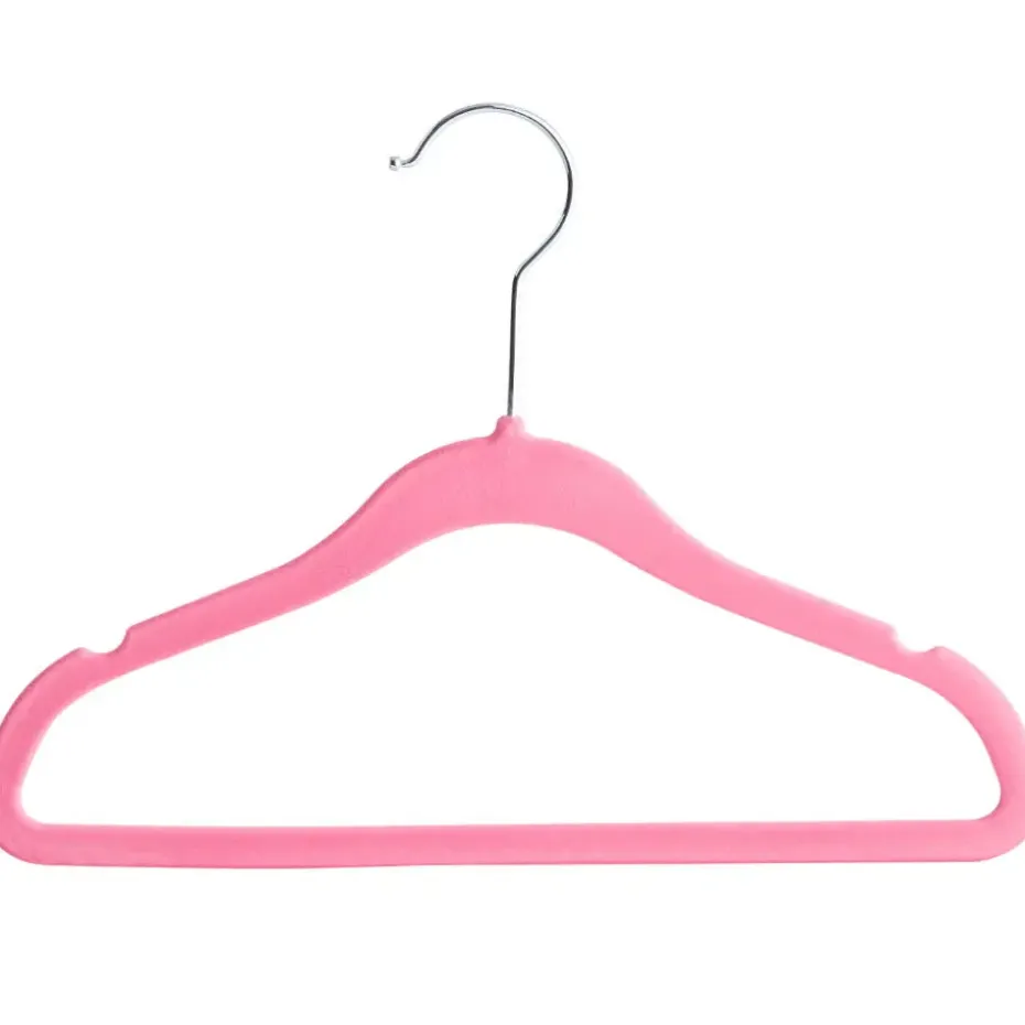 20 Stuks Kinder Kledinghangers - Fluweel - Roze