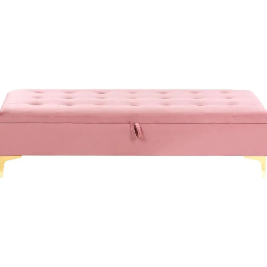 ABERDEEN - Ottomaan met opbergruimte - Roze - Fluweel