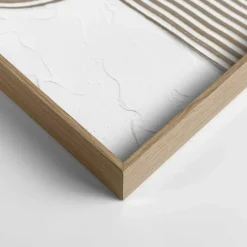 Abstracte wanddecoratie set met structuur Taupe bogen - 40 x 30cm