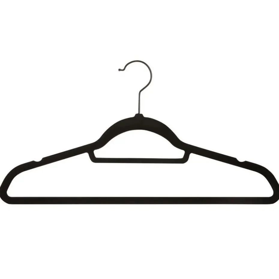 ACAZA - 50 Anti-slip kleerhangers - Zwarte haak