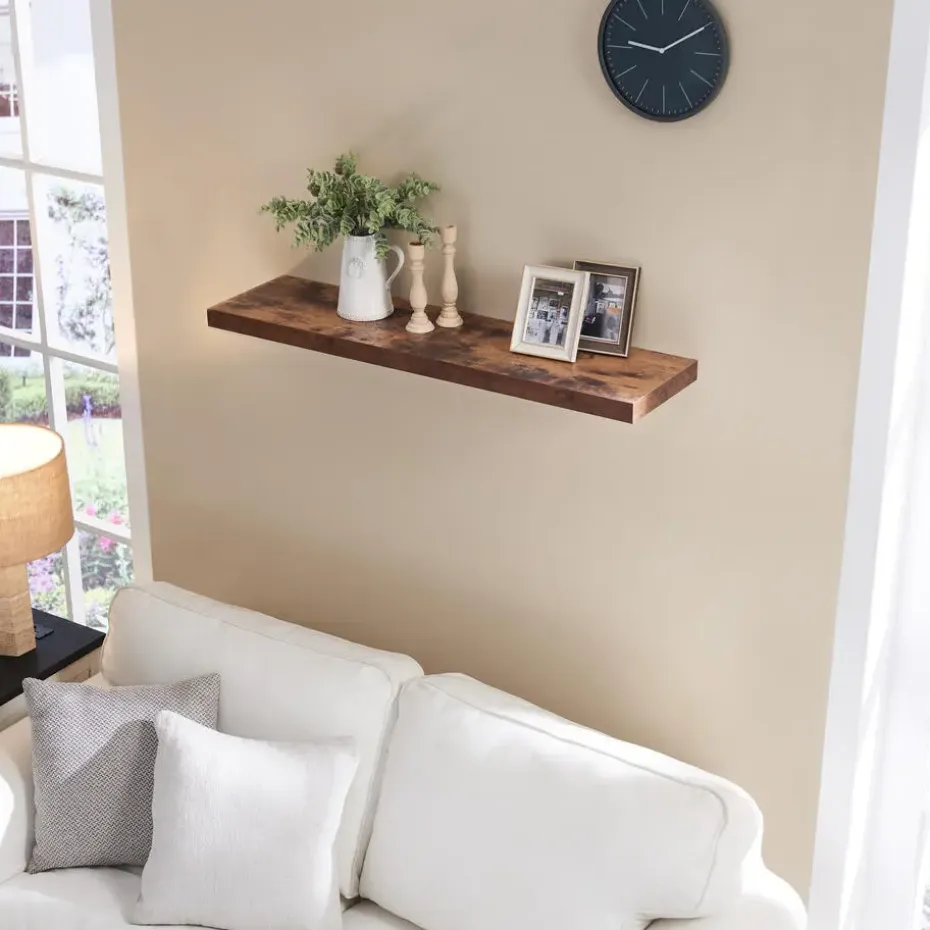 ACAZA Boekenplank van 100 cm lang - industrieel Design - Vintage bruin