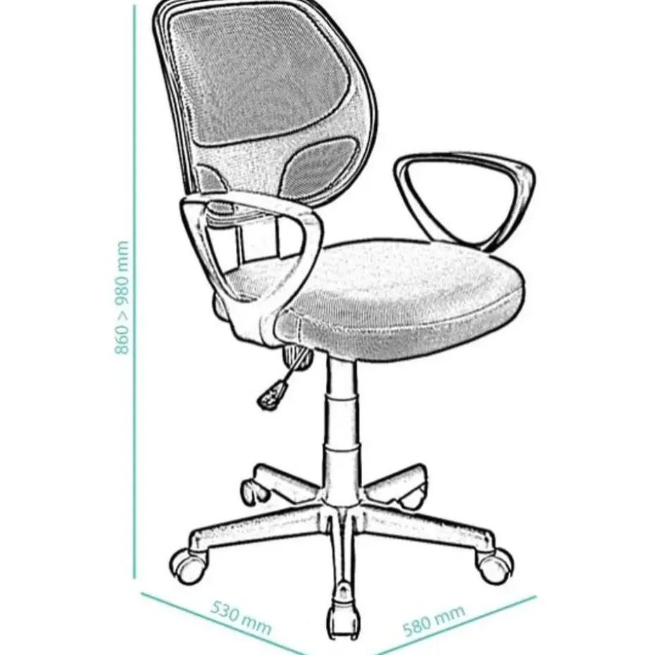 ACAZA Bureaustoel Buritos - Solide, Verstelbaar en Ergonomisch - Zwart