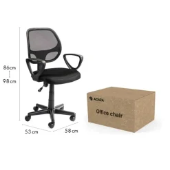 ACAZA Bureaustoel Buritos - Solide, Verstelbaar en Ergonomisch - Zwart