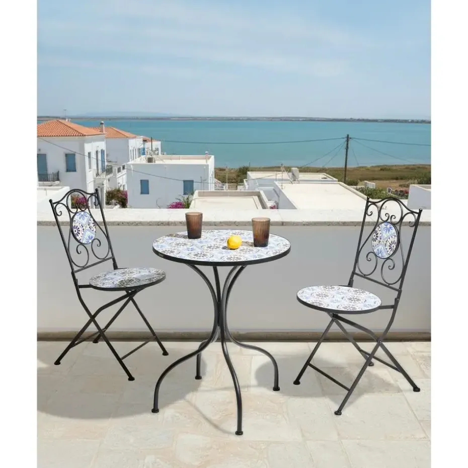 AGGIUS - Set van 2 tuinstoelen - Zwart - IJzer