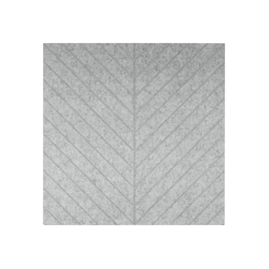 Akoestisch wandpaneel PET-vilt - 100x100cm - Visgraat motief Lichtgrijs