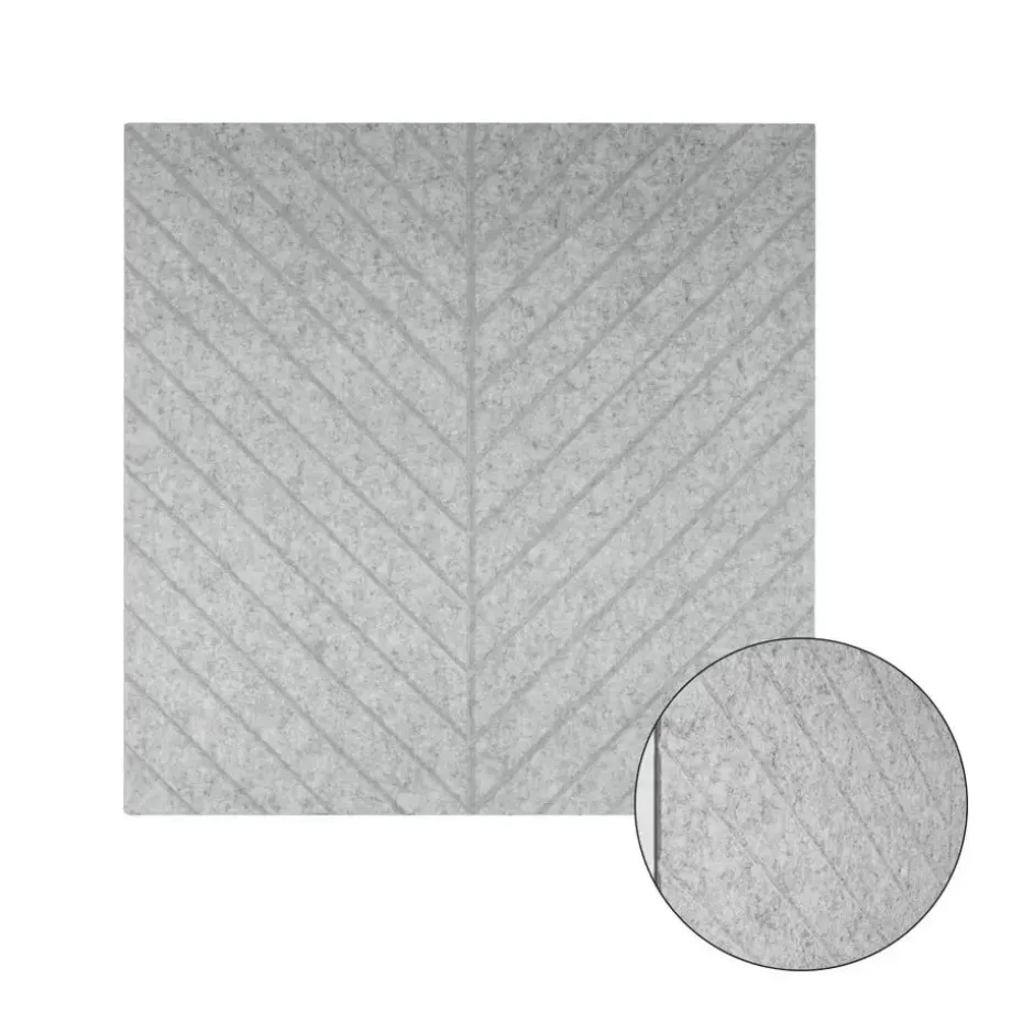 Akoestisch wandpaneel PET-vilt - 100x100cm - Visgraat motief Lichtgrijs