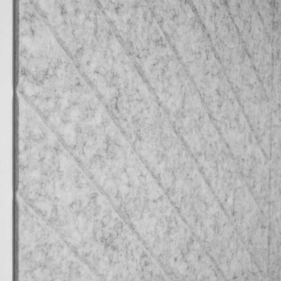 Akoestisch wandpaneel PET-vilt - 100x100cm - Visgraat motief Lichtgrijs