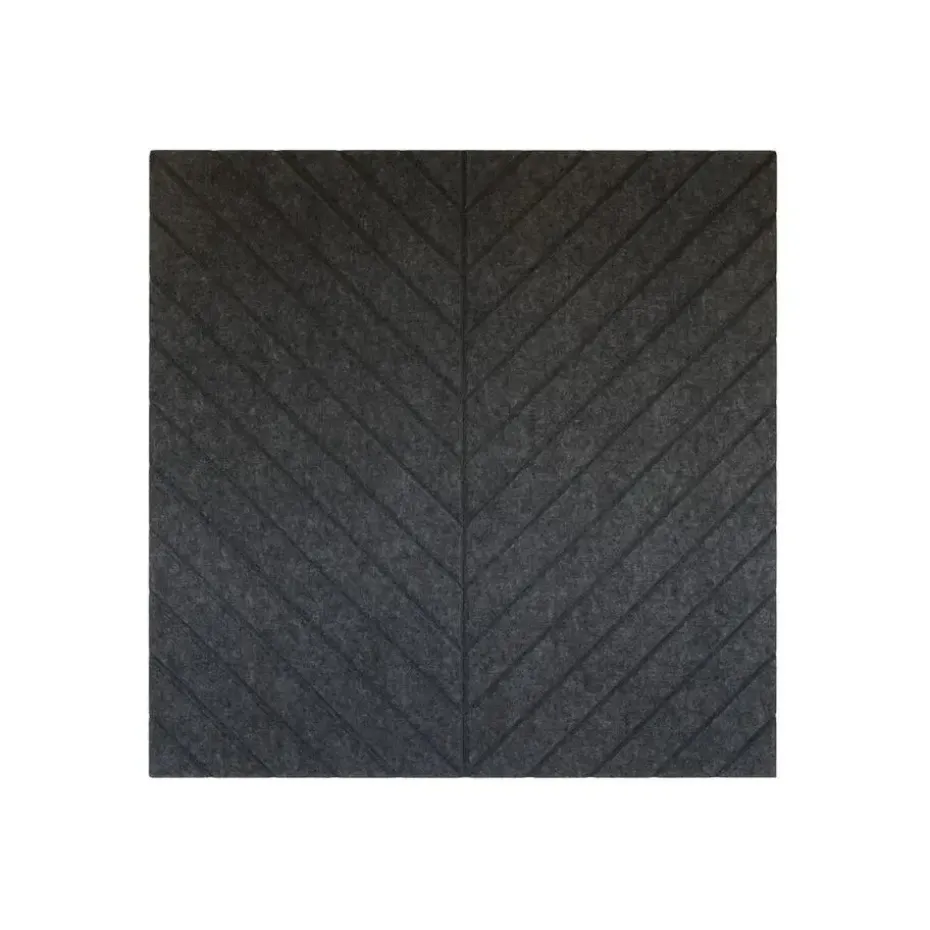 Akoestisch wandpaneel PET-vilt - 100x100cm - Visgraat motief Antraciet