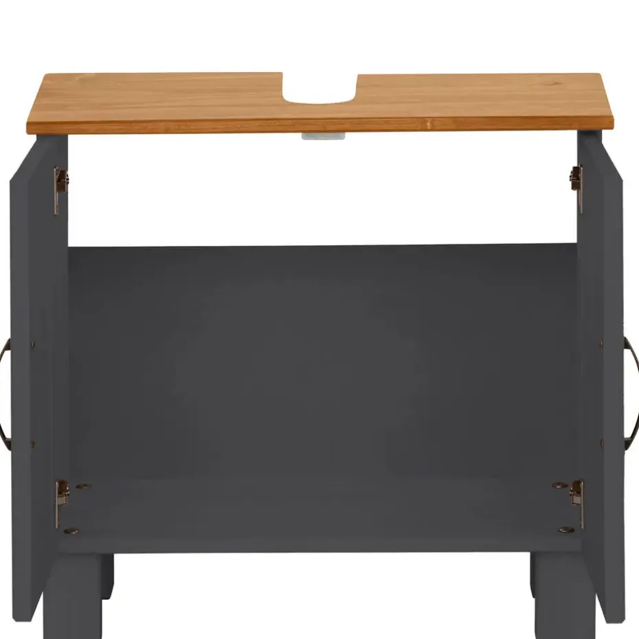 Alby - Wastafelonderkast 60 cm met 2 deuren in antraciet