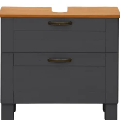 Alby - Wastafelonderkast 60 cm met 1 klep 1 lade in antraciet