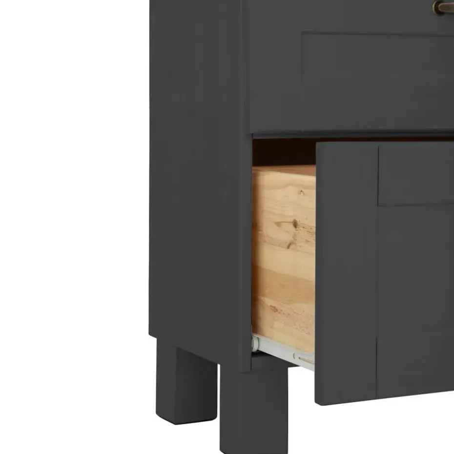 Alby - Wastafelonderkast 60 cm met 1 klep 1 lade in antraciet