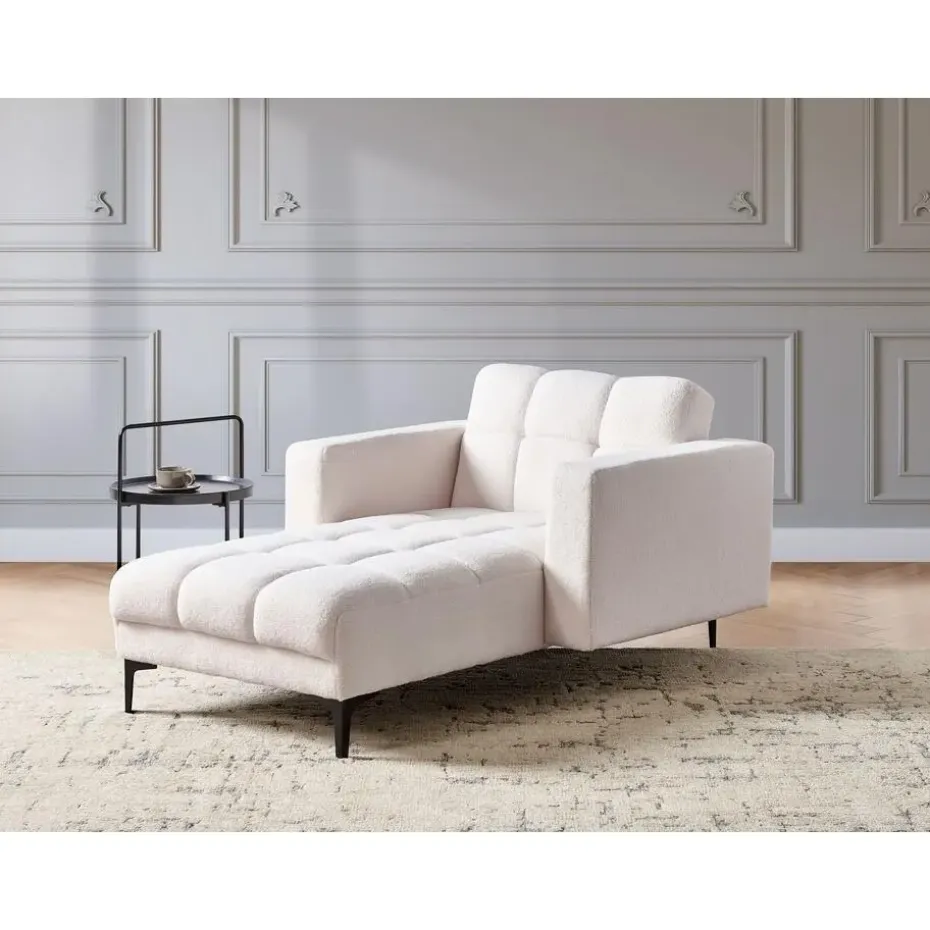 ALNES - Chaise longue - Wit - Polyester