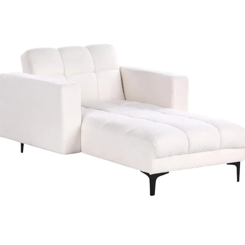 ALNES - Chaise longue - Wit - Polyester