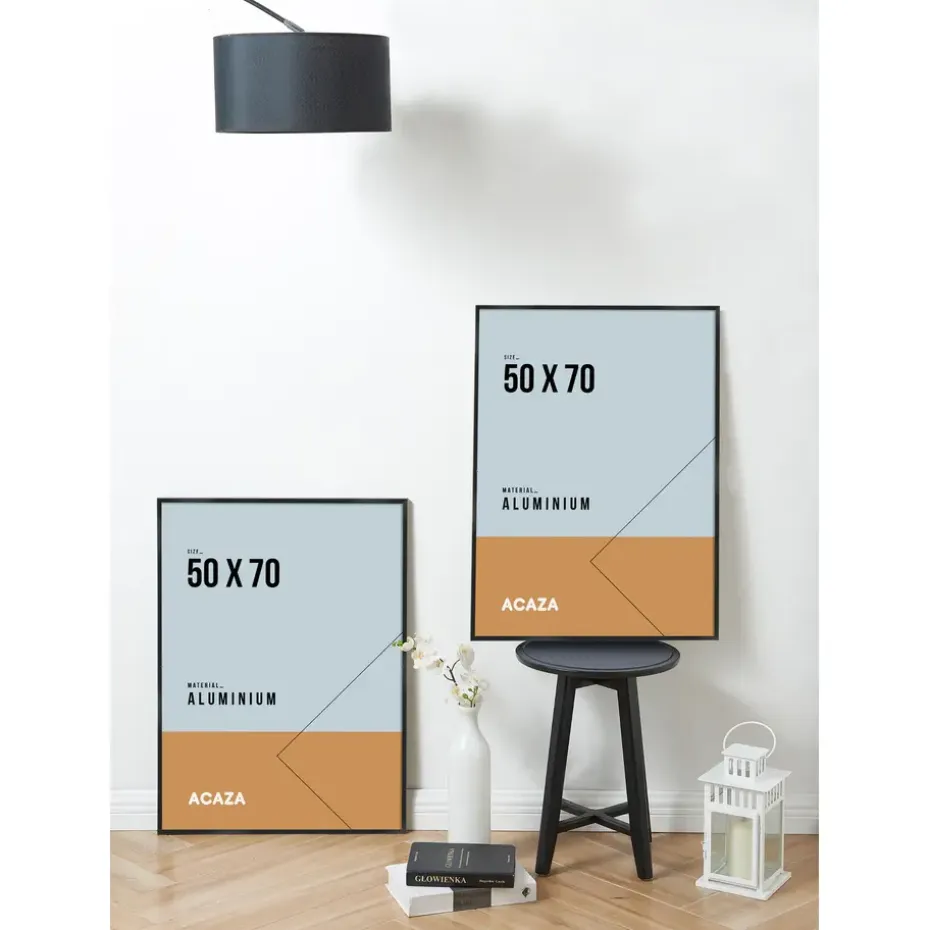Aluminium Fotokader, Foto lijst voor Foto's met Formaat 50 x 70 cm, Zwarte Rand