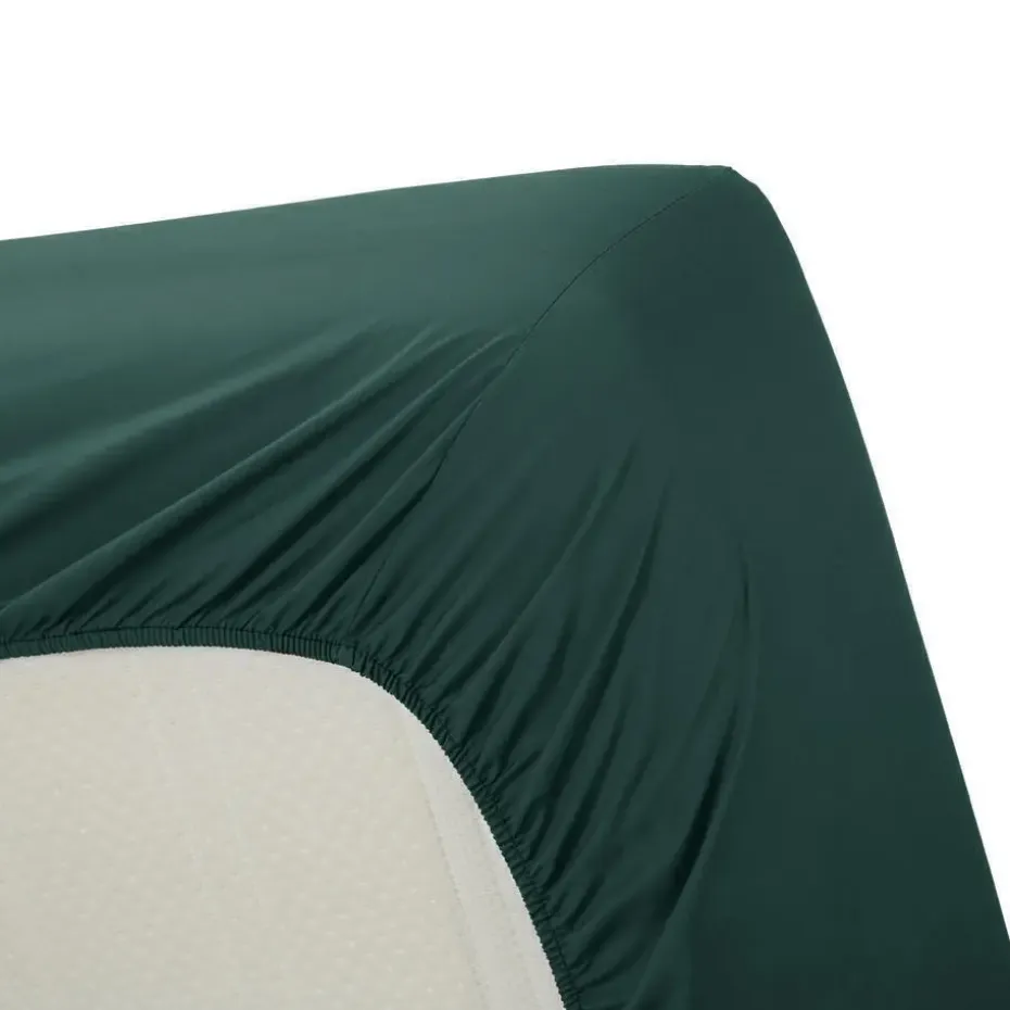 Ambiante Katoen - Topper Hoeslaken - 180x220 - Donker Groen