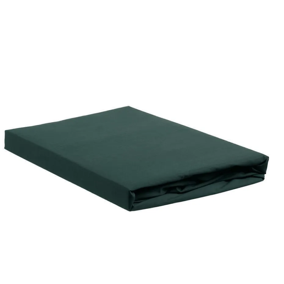 Ambiante Katoen - Topper Hoeslaken - 160x200 - Donker Groen