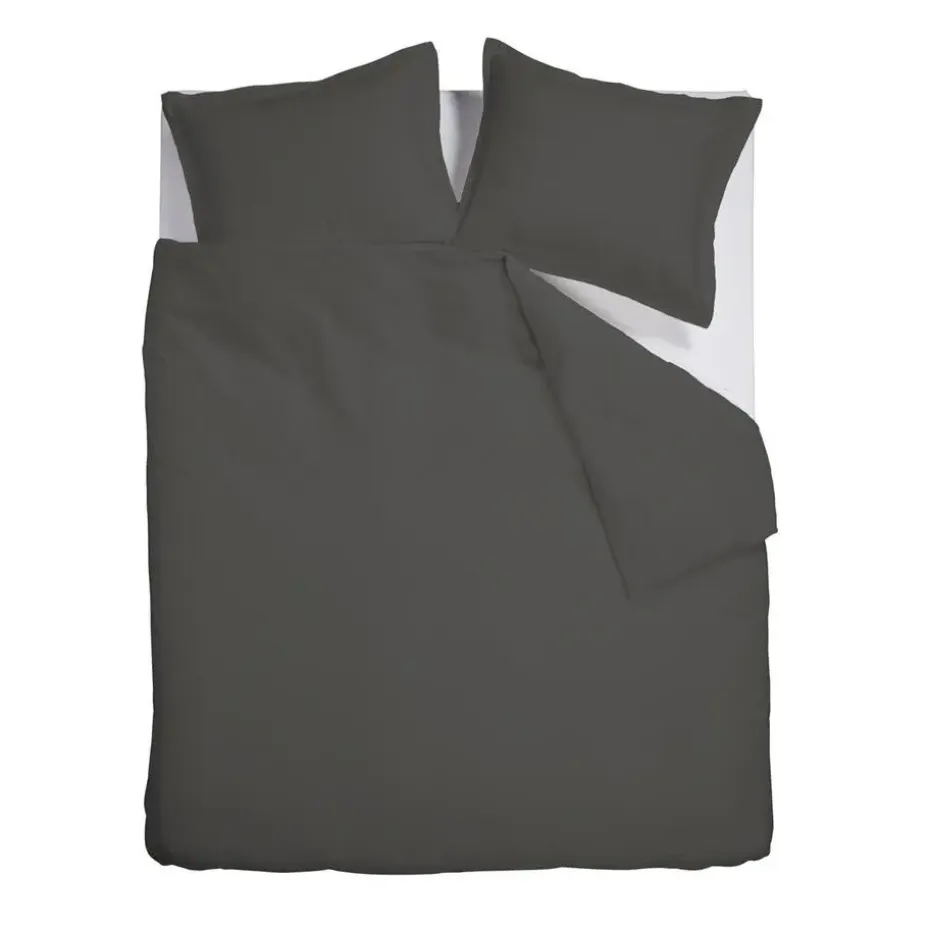 Ambiante Satin Uni dekbedovertrek - 240x200/220 - Donker Grijs