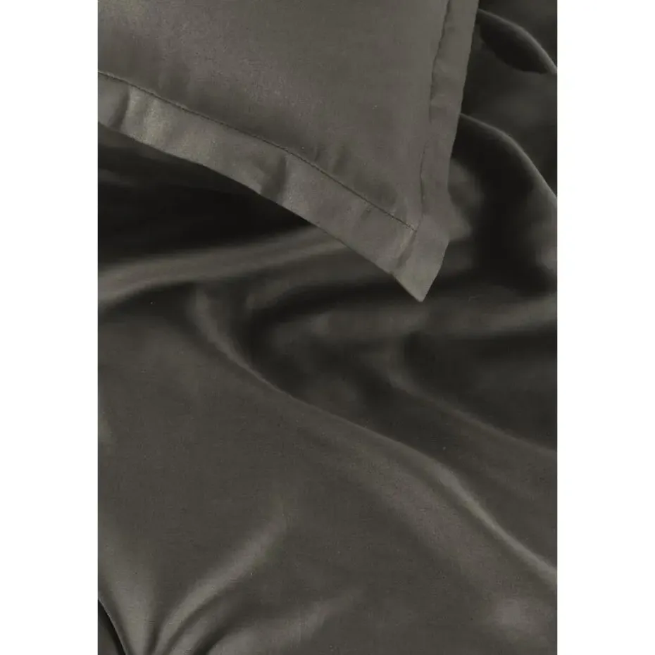 Ambiante Satin Uni dekbedovertrek - 240x200/220 - Donker Grijs