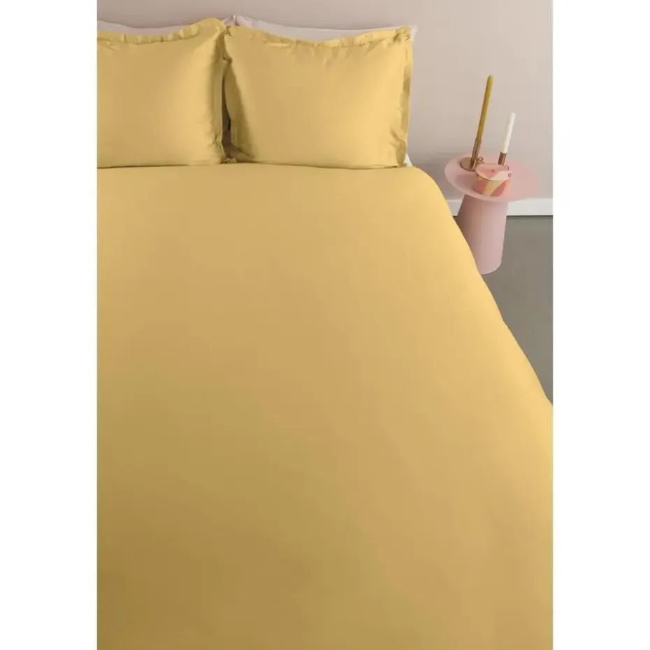 Ambiante Satin Uni dekbedovertrek - 240x200/220 - Licht geel