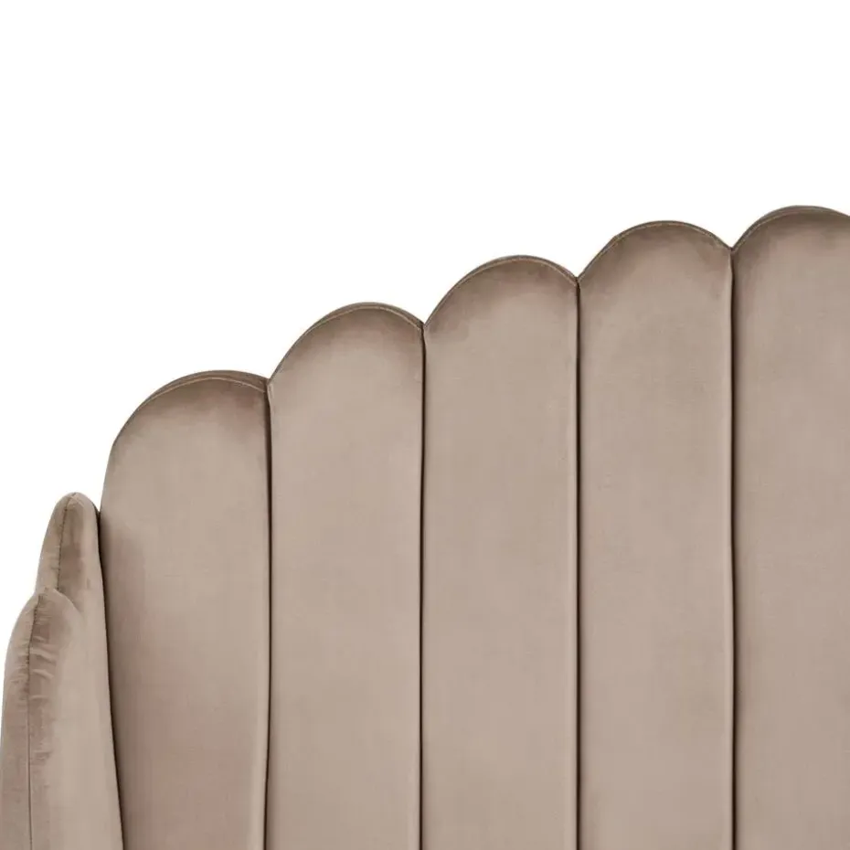 AMBILLOU - Bed - Taupe - 120 x 200 cm - Fluweel