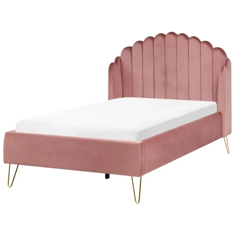 AMBILLOU - Tweepersoonsbed - Roze - 120 x 200 cm - Fluweel