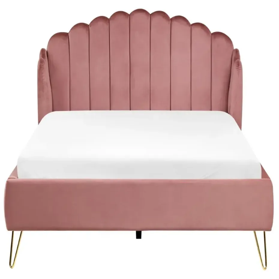 AMBILLOU - Tweepersoonsbed - Roze - 120 x 200 cm - Fluweel