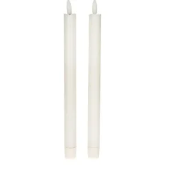Anna Collection Led dinerkaarsen - 2x st - wit - 24 cm - 3D lont