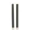 Anna Collection Led dinerkaarsen - 2x - taupe grijs - 25 cm