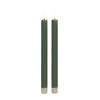 Anna Collection Led dinerkaarsen - 2x - groen - 25 cm - 3D vlam