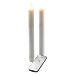 Anna's Collection Dinerkaarsen - wit - 2 stuks - LED - 23 cm