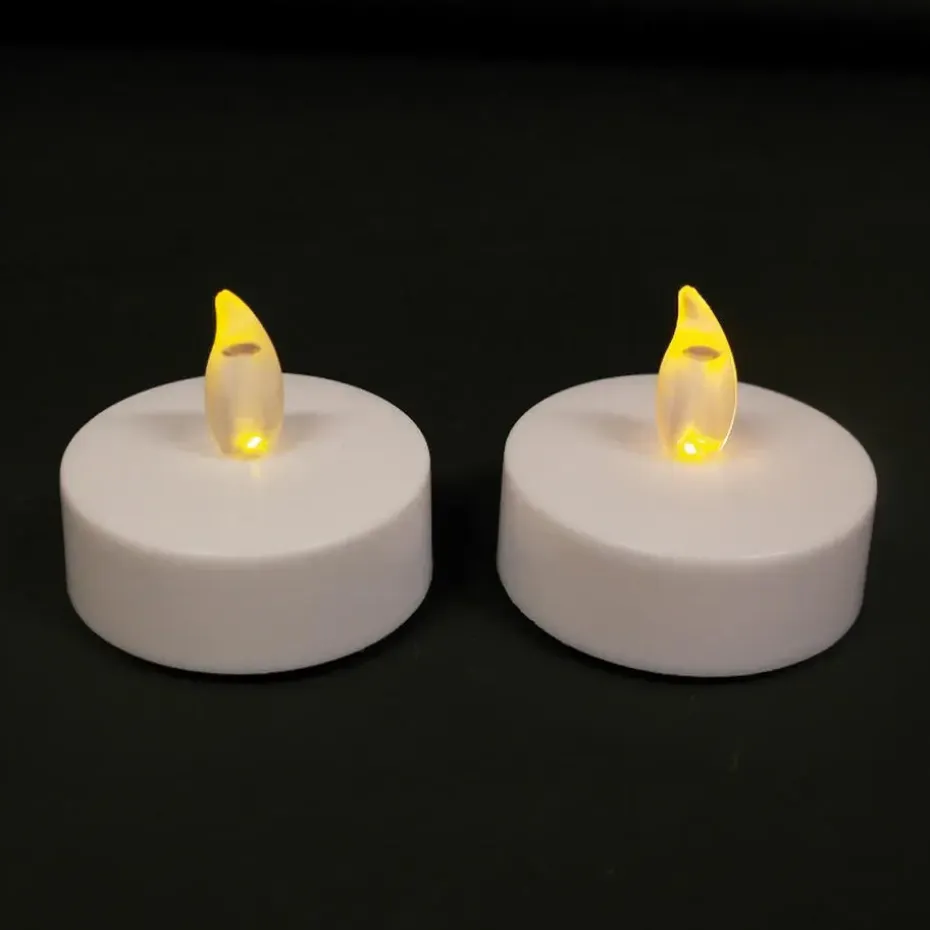 Anna's Collection Grote LED theelichtjes - 2x - wit -6 x 4,5 cm