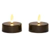 Anna's Collection Jumbo theelichten - 2x - zwart - 6 x 4,5 cm