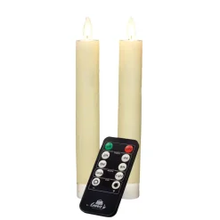Anna's Collection LED dinerkaarsen - 2x - ivoor wit - 18 cm