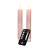 Anna's Collection LED dinerkaarsen - 2x st - lichtroze - 18 cm