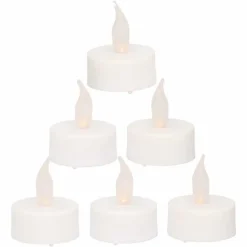 Anna's Collection LED theelichtjes - 6x stuks - wit