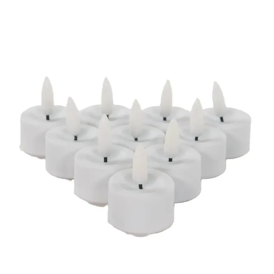 Anna's Collection LED waxinelichtjes - 10x - wit -3,5 x 1,5 cm