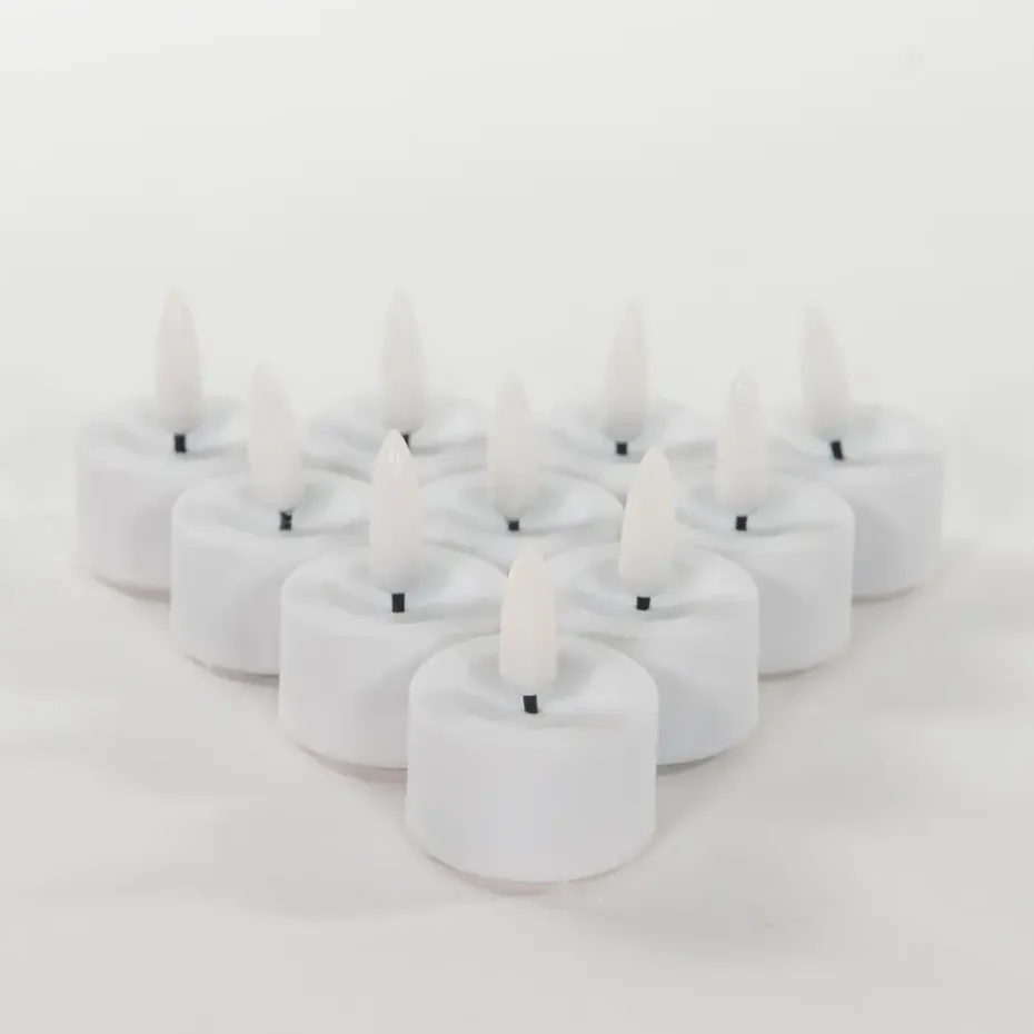 Anna's Collection LED waxinelichtjes - 10x - wit -3,5 x 1,5 cm