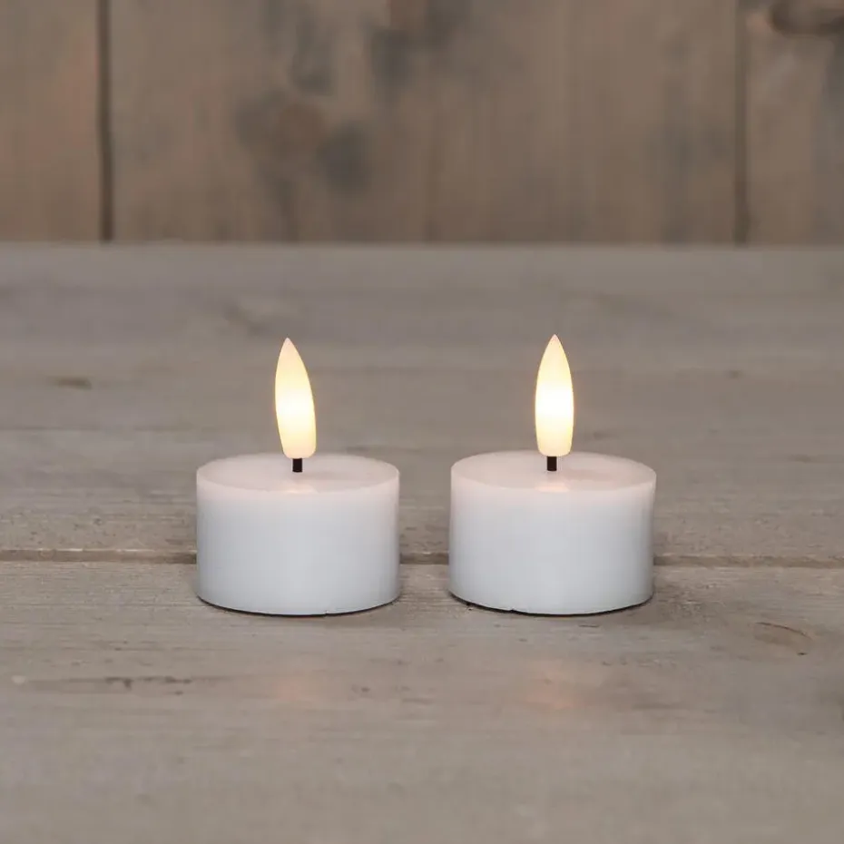 Anna's Collection LED waxinelichtjes - 2x -wit -D4 x H5 cm