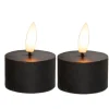 Anna's Collection LED waxinelichtjes - 2x -zwart -D4 x H5 cm