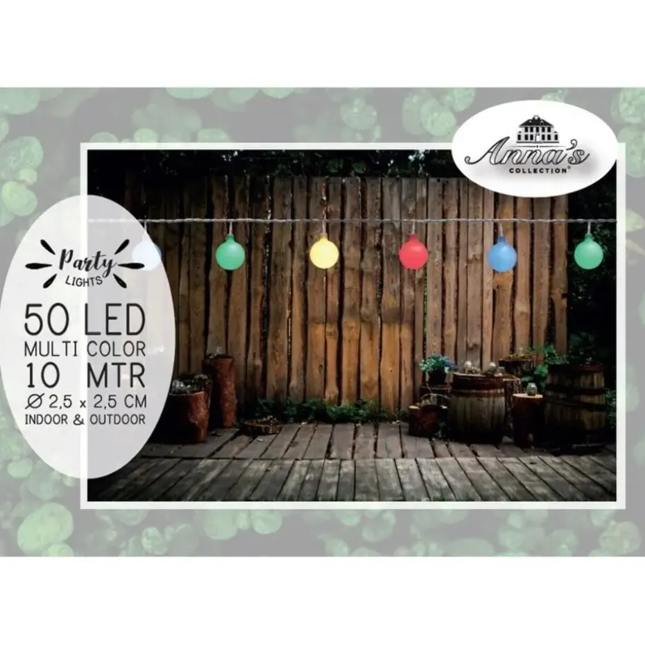 Anna's Collection Lichtsnoer - gekleurd - LED - tuin - 10 meter