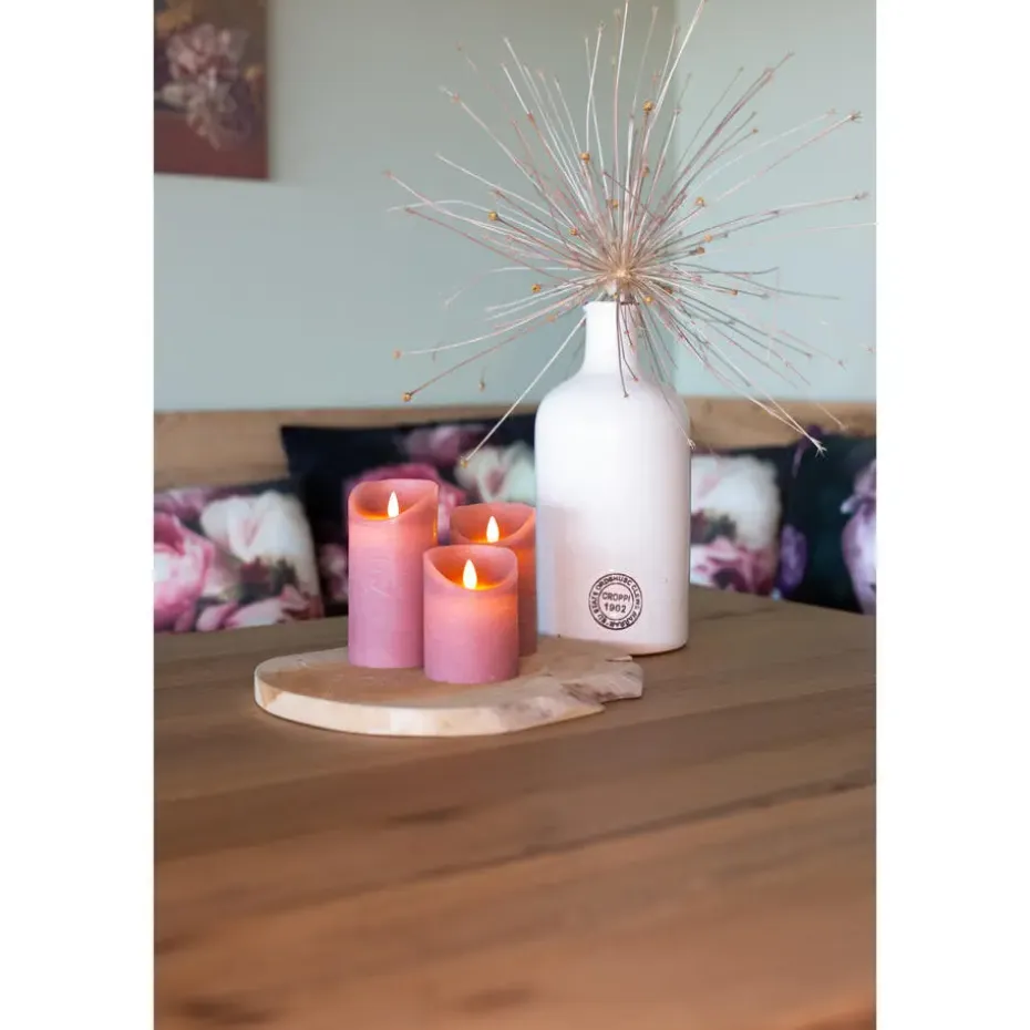 Anna's Collection Stompkaarsen - 3x - roze - LED kaarsen