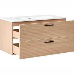 ARAPA - Wandgemonteerd meubel met wasbak - Lichtbruin - MDF