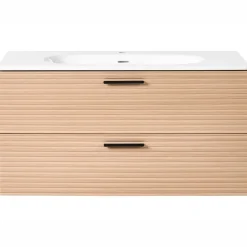 ARAPA - Wandgemonteerd meubel met wasbak - Lichtbruin - MDF