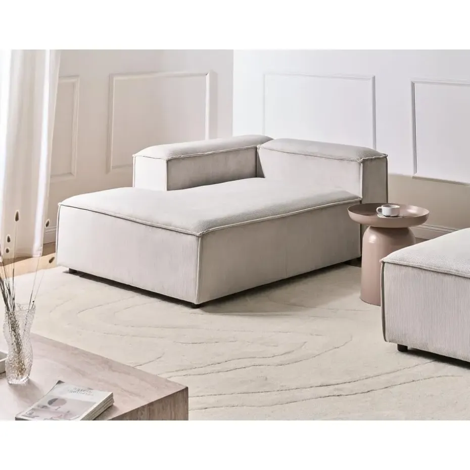 ARDAL - Chaise longue - Taupe - Rechtszijdig - Corduroy