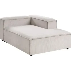 ARDAL - Chaise longue - Taupe - Linkszijdig - Corduroy