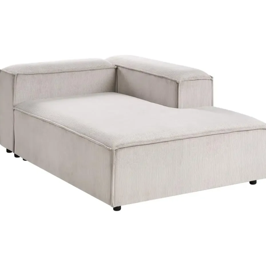 ARDAL - Chaise longue - Taupe - Linkszijdig - Corduroy