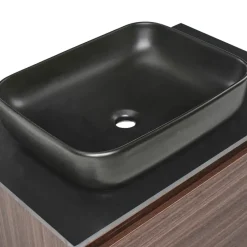 ARICA - Badkamermeubel met wastafel - Donkerbruin - 80 cm - MDF