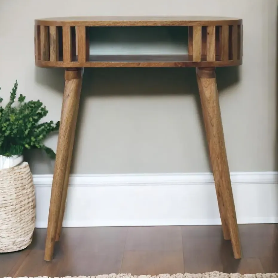 Ariella sidetable, 1 open plank, beige