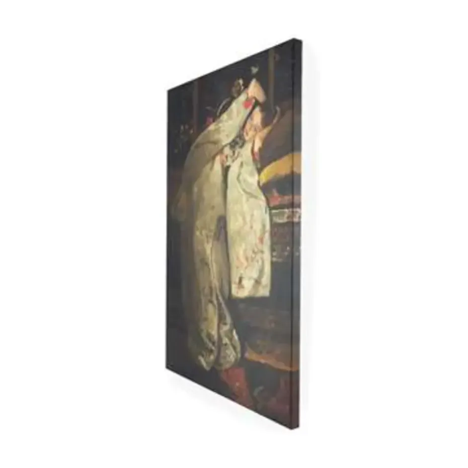Art for the Home - Canvas - Meisje in Witte Kimono - 100x70 cm